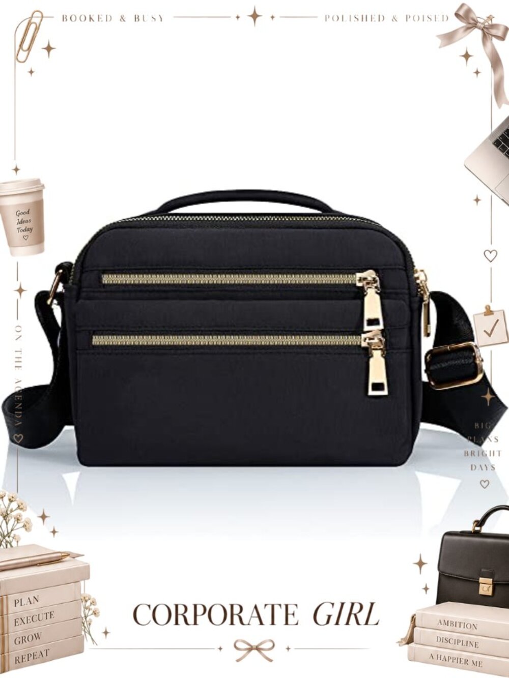 Nylon Crossbody Purse Adjustable Strap Shoulder Bag Travel Messenger